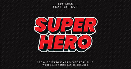 Editable text style effect - Super Hero text style theme.のイラスト素材