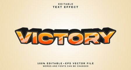 Editable text style effect - Victory text style theme.のイラスト素材