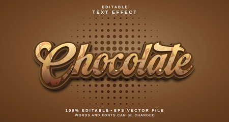Editable text style effect - Chocolate text style theme.のイラスト素材