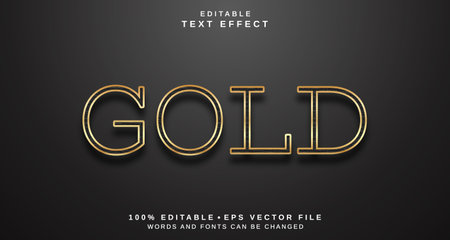 Editable text style effect - Gold text style theme.のイラスト素材