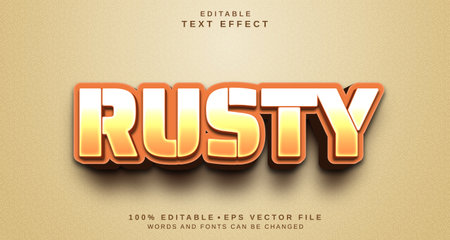 Editable text style effect - Rusty text style theme.のイラスト素材