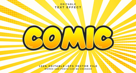 Editable text style effect - Comic text style theme.のイラスト素材
