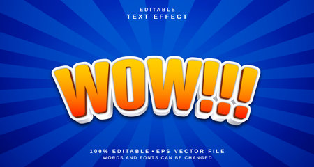 Editable text style effect - Wow text style theme.のイラスト素材