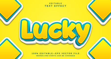Editable text style effect - Lucky text style theme.のイラスト素材