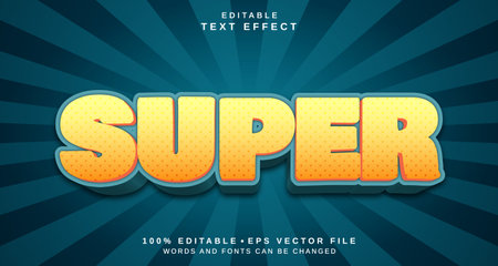 Editable text style effect - Super text style theme.のイラスト素材