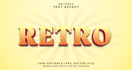 Editable text style effect - Retro text style theme.のイラスト素材