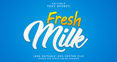 Editable text style effect - Fresh Milk text style theme.のイラスト素材