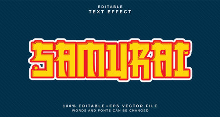 Editable text style effect - Samurai text style theme. for your projectのイラスト素材