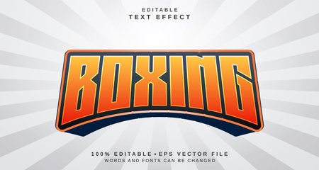 Editable text style effect - Boxing text style theme.のイラスト素材