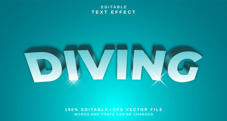 Editable text style effect - Diving text style theme. for your projectのイラスト素材