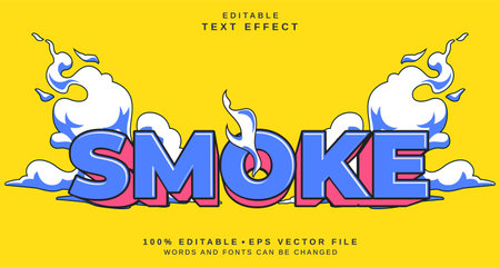 Editable text style effect - Smoke text style theme. for your projectのイラスト素材