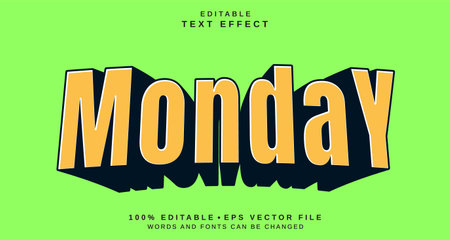 Editable text style effect - Monday text style theme. for your projectのイラスト素材