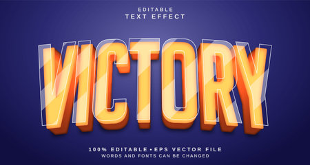 Editable text style effect - Victory text style theme. for your projectのイラスト素材