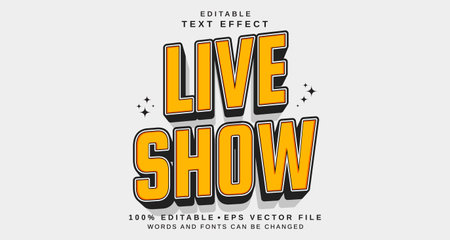 Editable text style effect - Live Show text style theme. for your projectのイラスト素材
