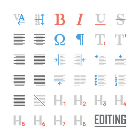 Text Editor - flat vector icon set.のイラスト素材