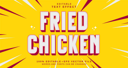 Editable text style effect - Fried Chicken text style theme. for your projectのイラスト素材