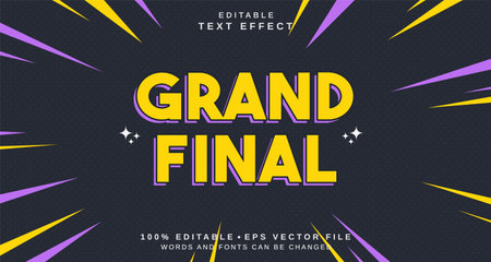 Editable text style effect - Grand Final text style theme. for your projectのイラスト素材