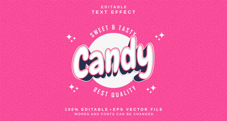 Editable text style effect - Candy text style themeのイラスト素材