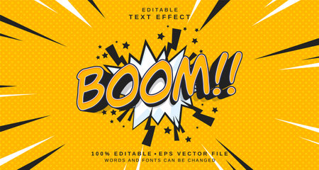 Editable text style effect - Boom text style theme. for your projectのイラスト素材