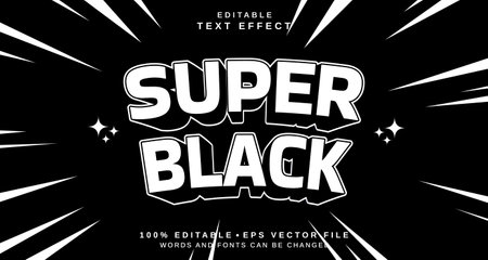 Editable text style effect - Super Black text style theme. for your projectのイラスト素材