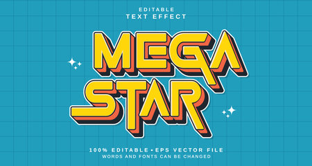 Editable text style effect - Mega Star text style theme. for your projectのイラスト素材