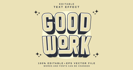 Editable text style effect - Good Work text style theme. for your projectのイラスト素材