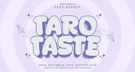 Editable text style effect - Taro Taste text style theme. for your projectのイラスト素材