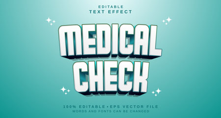 Editable text style effect - Medical Check text style theme. for your projectのイラスト素材