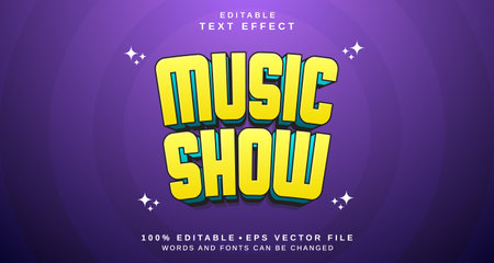 Editable text style effect - Music Show text style theme. for your projectのイラスト素材