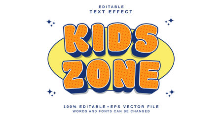 Editable text style effect - Kids Zone text style theme. for your projectのイラスト素材