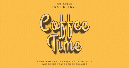 Editable text style effect - Coffee Time text style theme. for your projectのイラスト素材