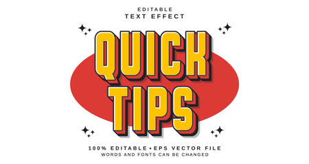 Editable text style effect - Quick Tips text style theme. for your projectのイラスト素材