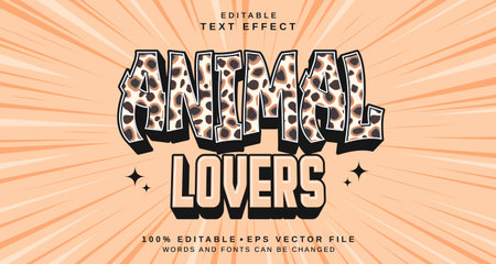 Editable text style effect - Animal Lovers text style theme. for your projectのイラスト素材