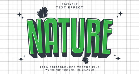 Editable text style effect - Nature text style theme. for your projectのイラスト素材