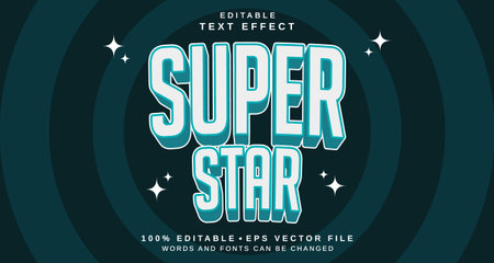 Editable text style effect - Super Star text style theme. for your projectのイラスト素材