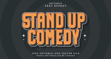 Editable text style effect - Stand Up Comedy text style theme. for your projectのイラスト素材