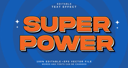 Editable text style effect - Super Power text style theme. for your projectのイラスト素材