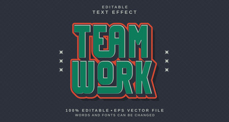 Editable text style effect - Team Work text style theme. for your projectのイラスト素材