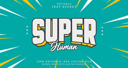 Editable text style effect - Super Human text style theme. for your projectのイラスト素材