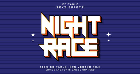 Editable text style effect - Night Race text style theme. for your projectのイラスト素材