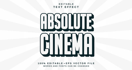 Editable text style effect - Absolute Cinema text style theme. for your projectのイラスト素材