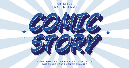 Editable text style effect - Comic Story text style theme. for your projectのイラスト素材
