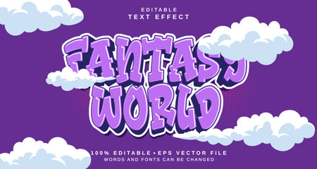 Editable text style effect - Fantasy World text style theme. for your projectのイラスト素材