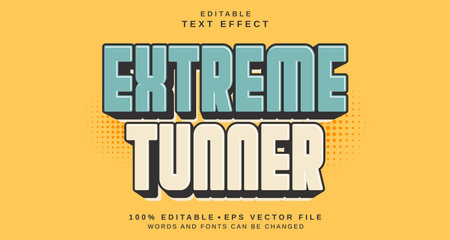Editable text style effect - Extreme Tunner text style theme. for your projectのイラスト素材