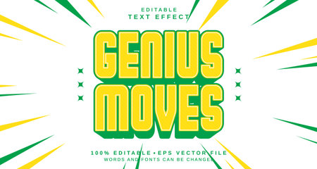 Editable text style effect - Genius Moves text style theme. for your projectのイラスト素材