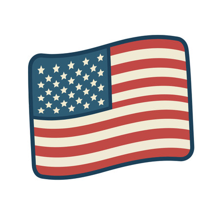 Usa flag icon. United states america independence nation us country and national theme. Isolated design. Vector illustrationのイラスト素材