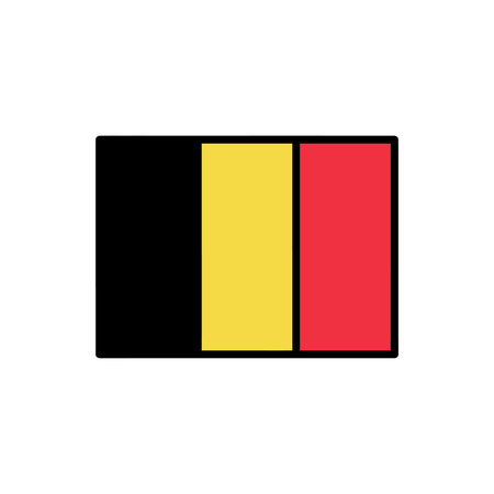 Belgium flag icon. National flag of Belgium vector illustration.のイラスト素材