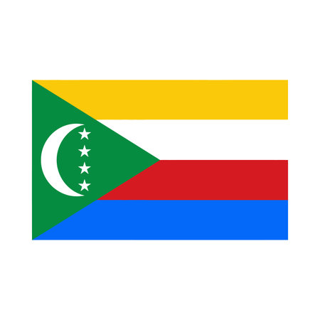 Comoros flag, official colors and proportion correctly. National flag of Comoros.のイラスト素材