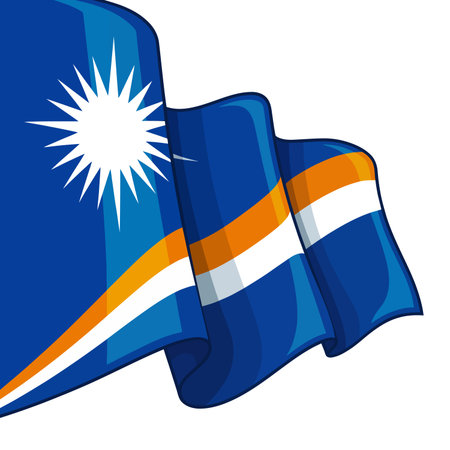 Marshall Islands flag icon. Cartoon of Marshall Islands flag icon for web design isolated on white backgroundのイラスト素材