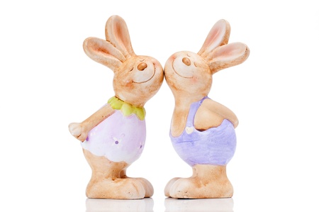 couple rabbit - kissingの写真素材